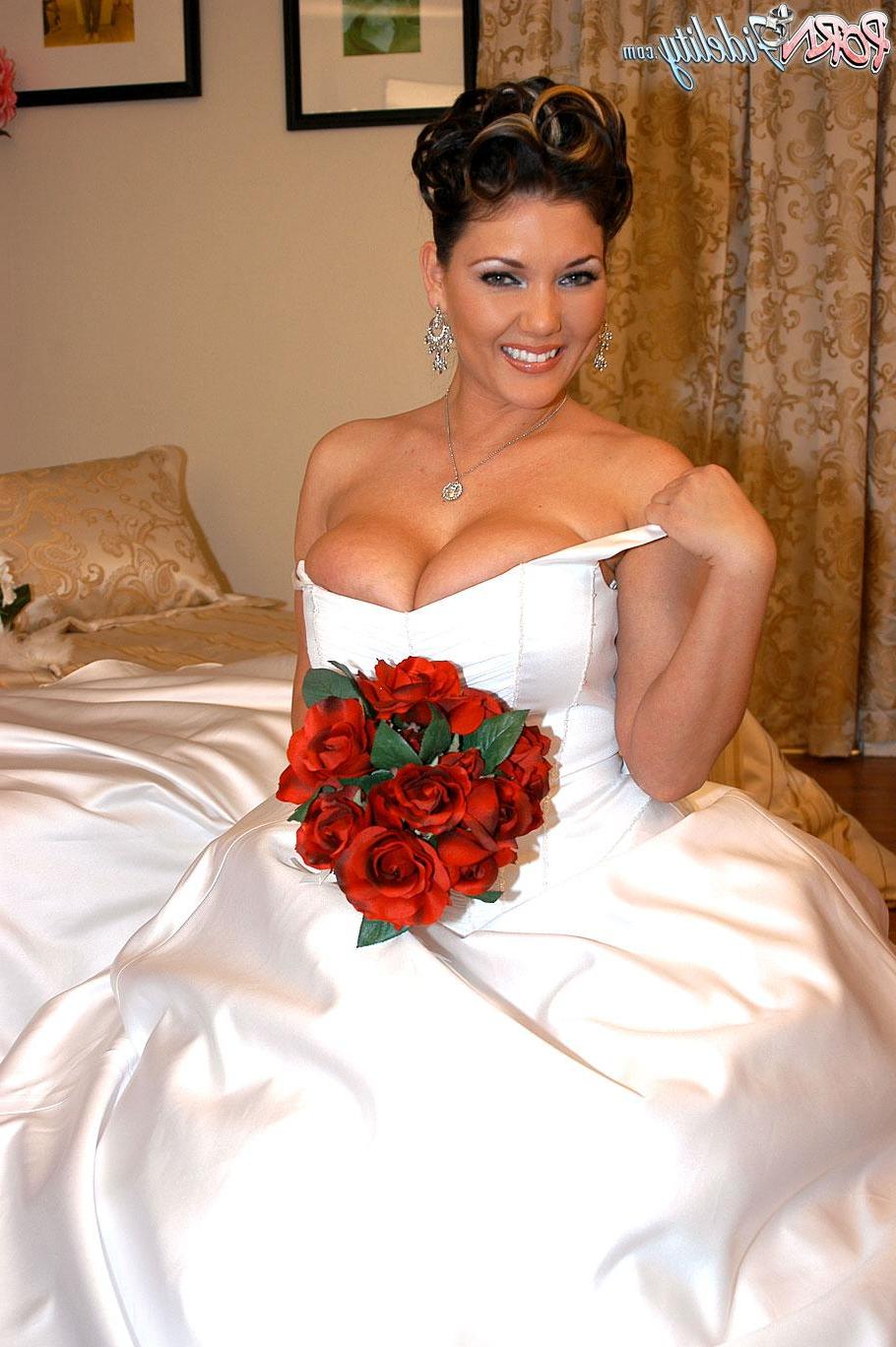 16P Claire Dames shows what a nasty cock hungry whore she is on her wedding day.