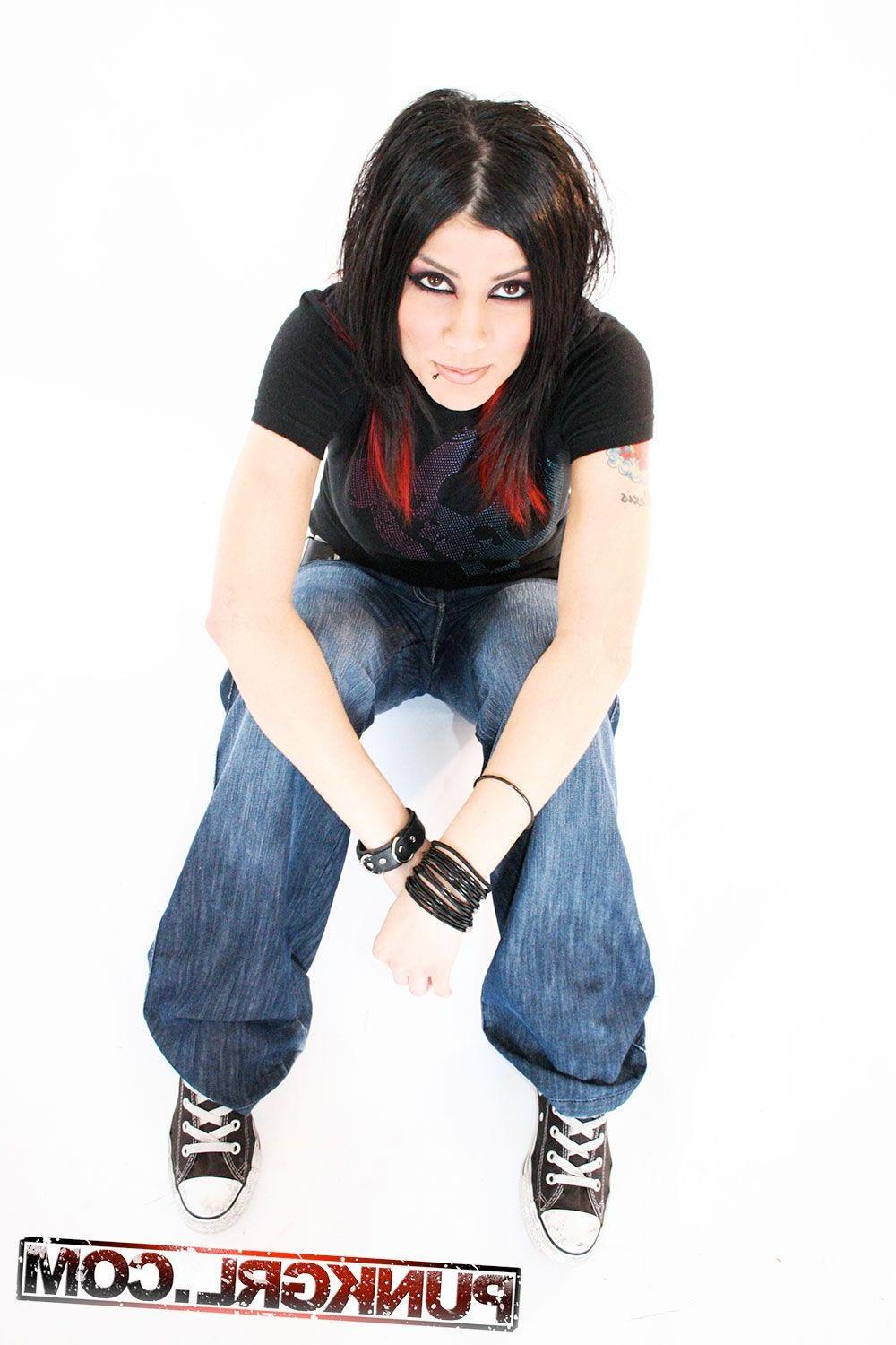 15P Pictures of punk girl Leena being a cock-tease