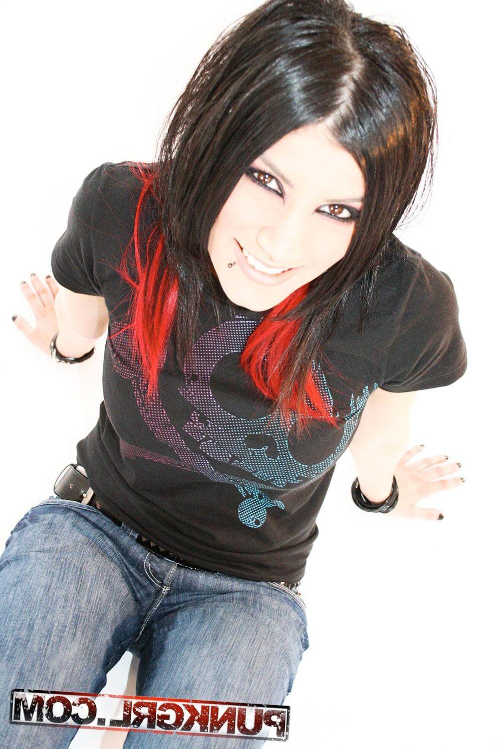 15P Pictures of punk girl Leena being a cock-tease