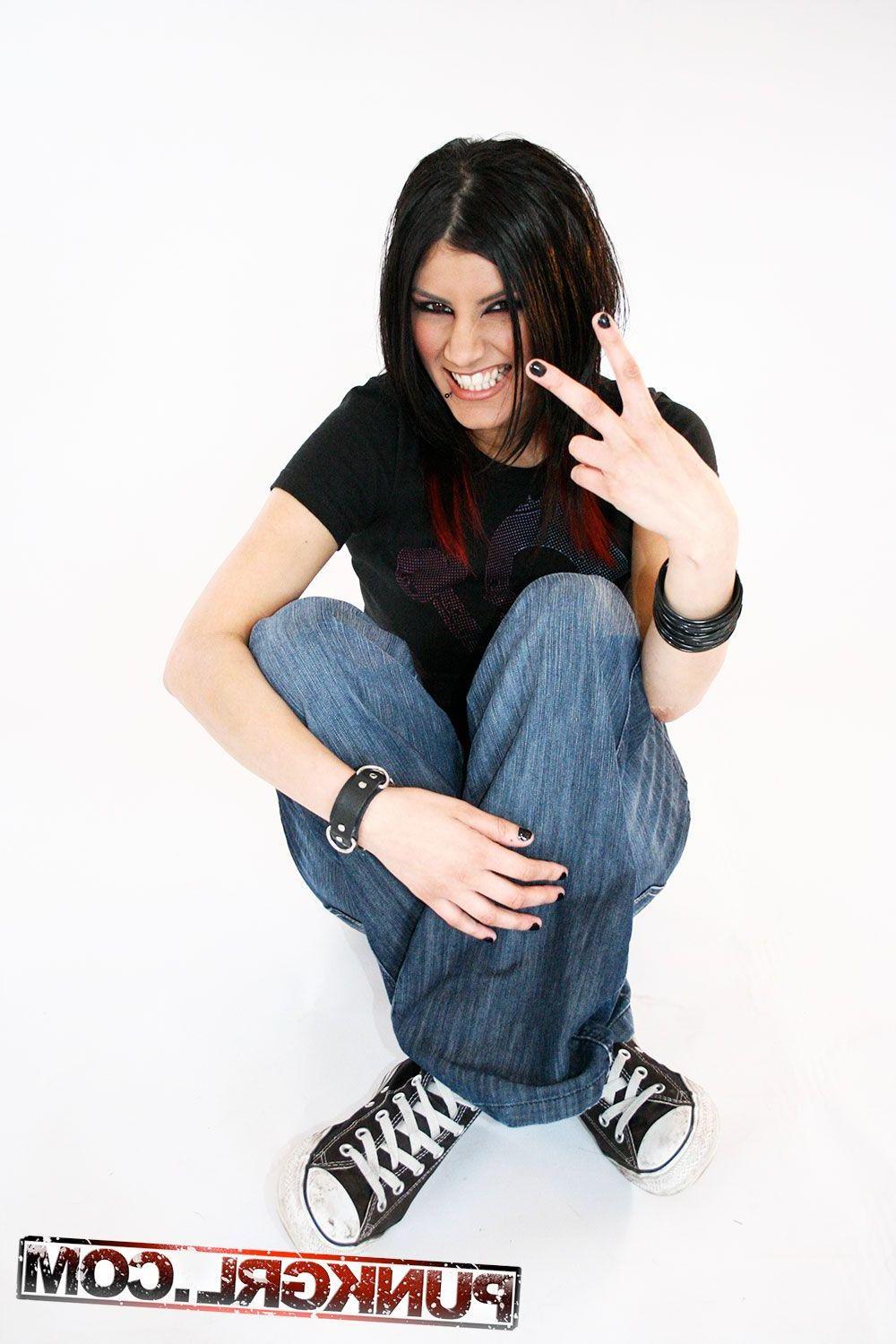15P Pictures of punk girl Leena being a cock-tease