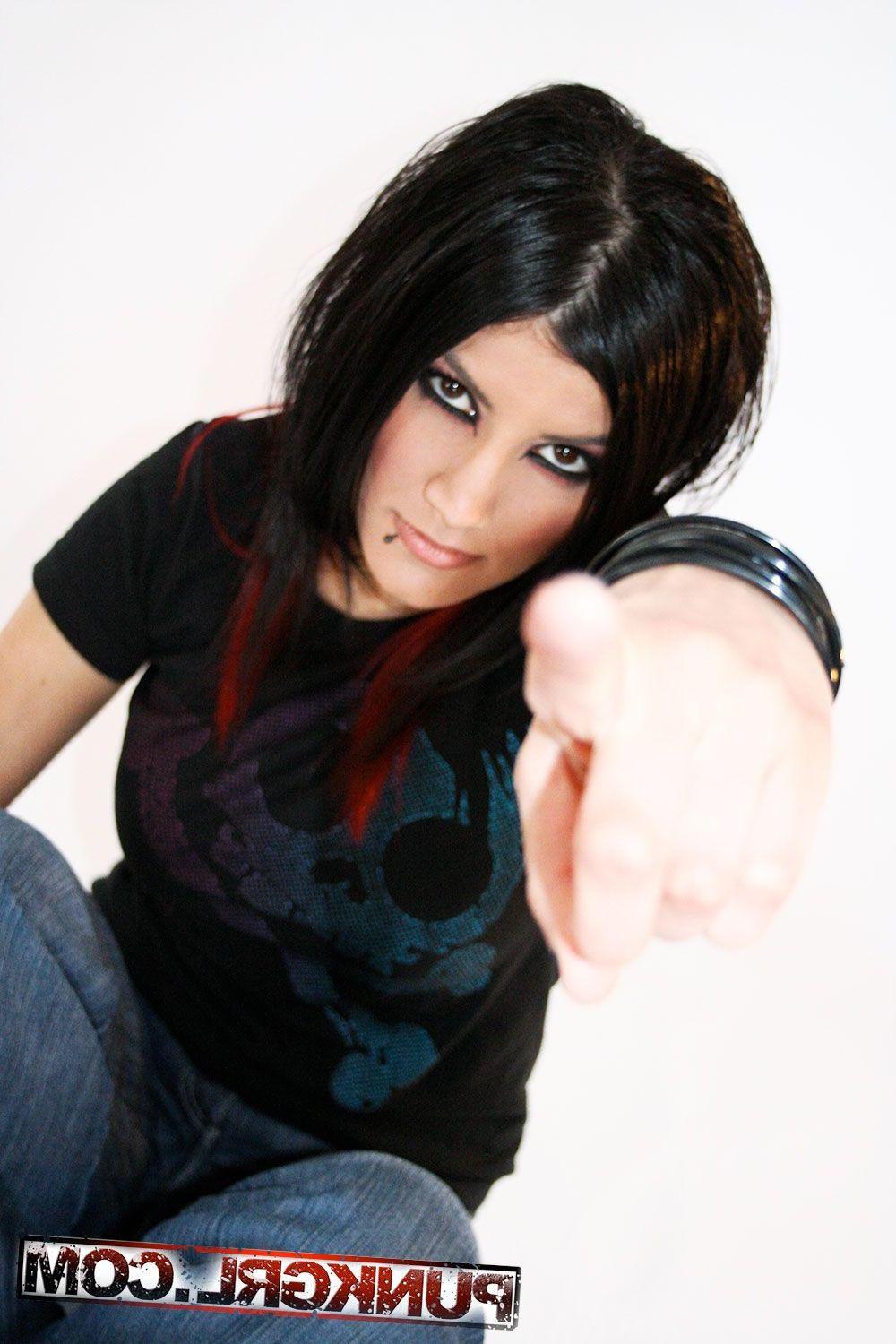 15P Pictures of punk girl Leena being a cock-tease