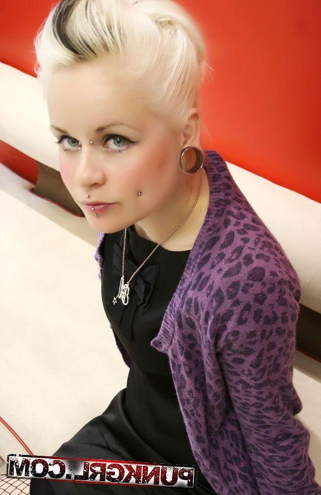 15P Pictures of teen punk Angel showing her big round boobies