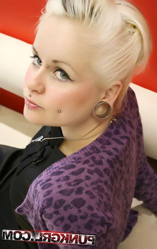 15P Pictures of teen punk Angel showing her big round boobies