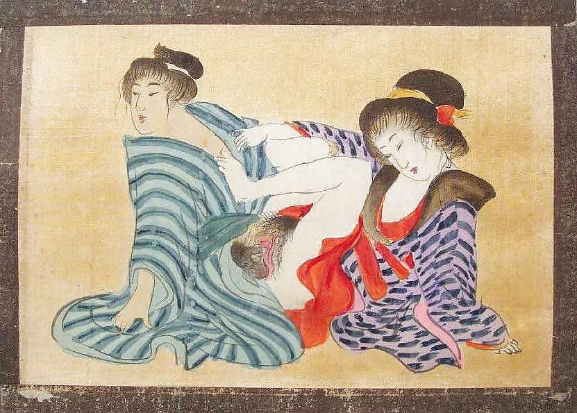 14P Japanese Shunga Art 9 - Paintings on Silk