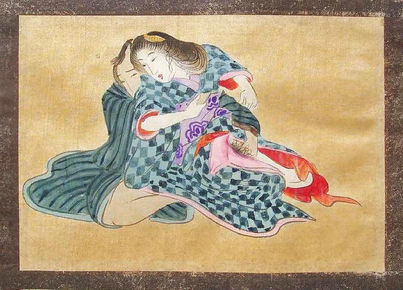 14P Japanese Shunga Art 9 - Paintings on Silk