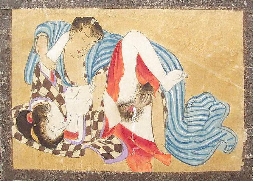 14P Japanese Shunga Art 9 - Paintings on Silk