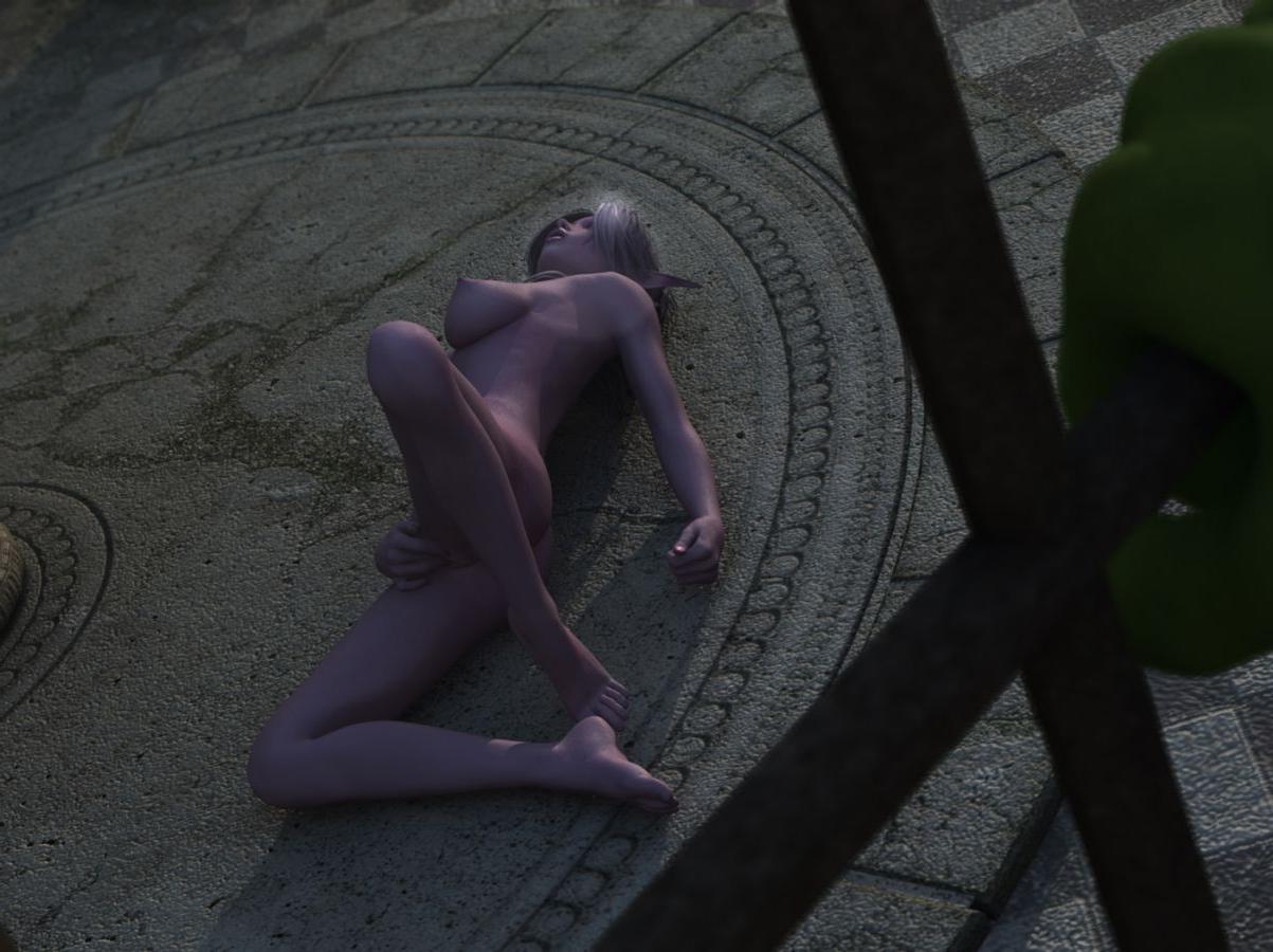 14P Teen elf blowing huge green cock and takes big load of jizz