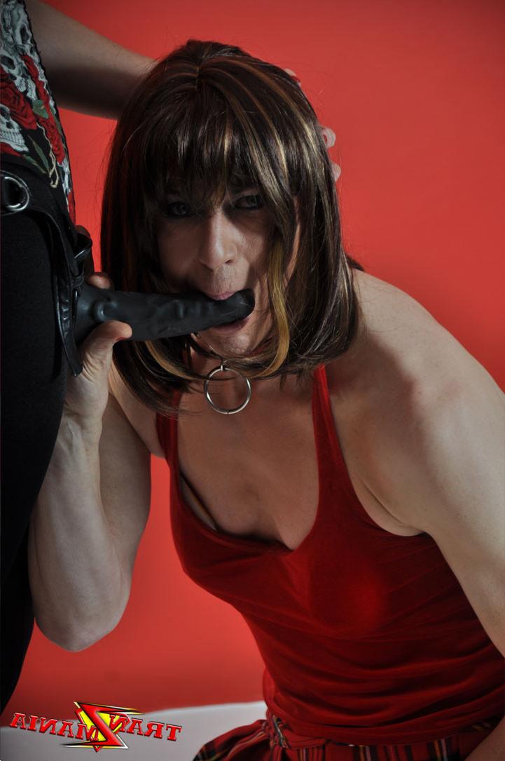 15P TGirl really loves monster strapon cock