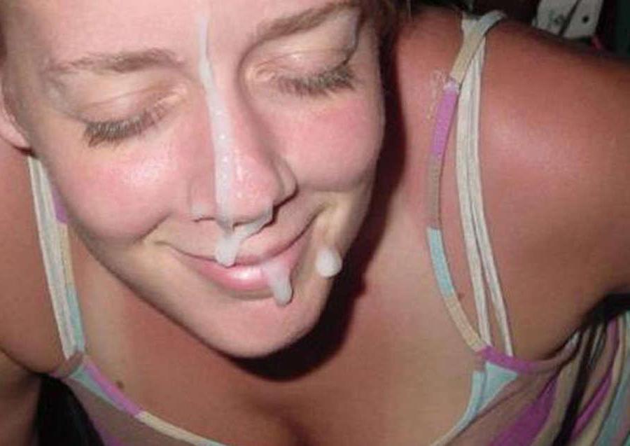 10P Beautiful teens' faces covered with jizz
