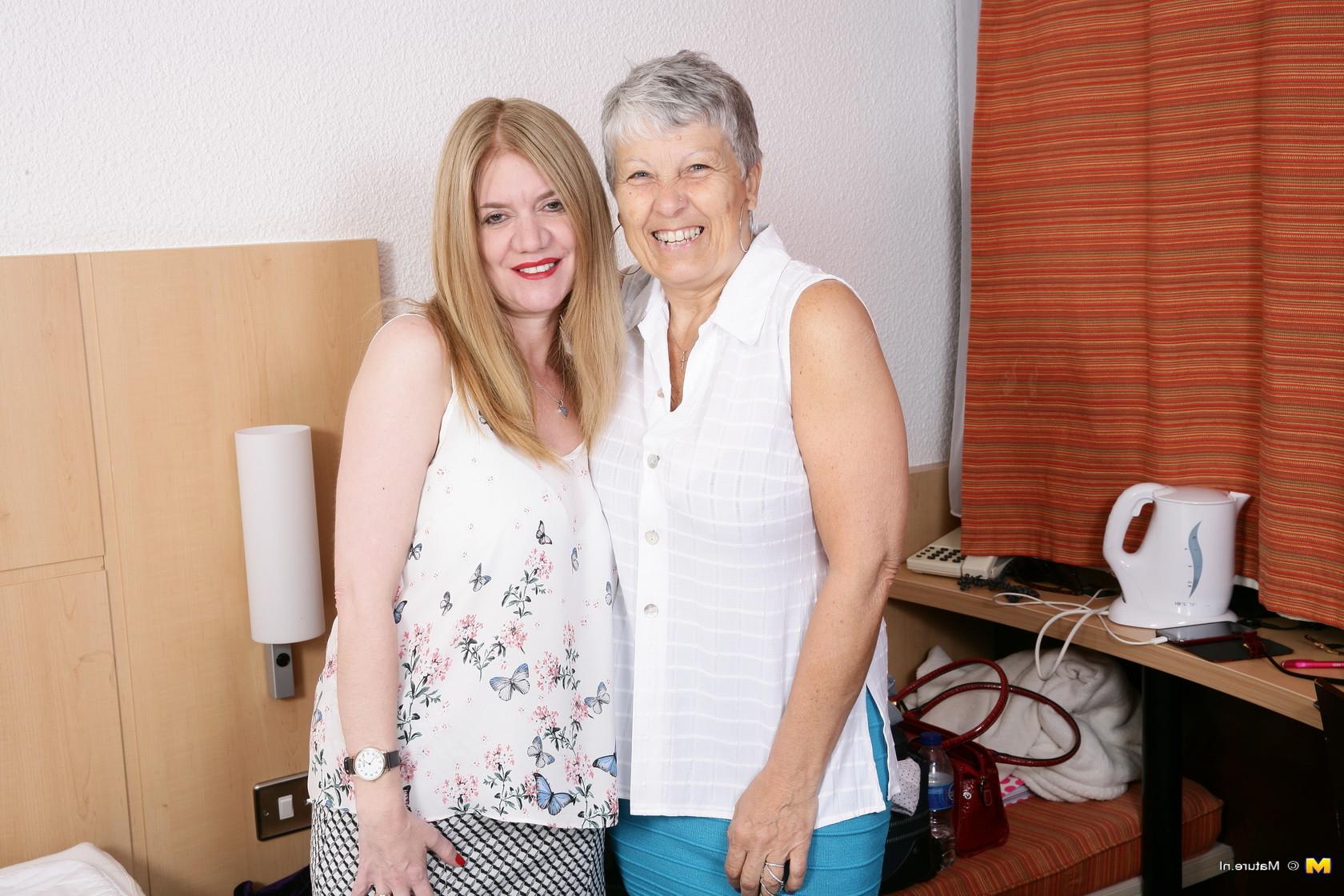 16P Two naughty British mature ladies go full lesbian