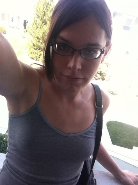 11P TS trap with glasses and cute smile Jennifer Noble selfshot pics