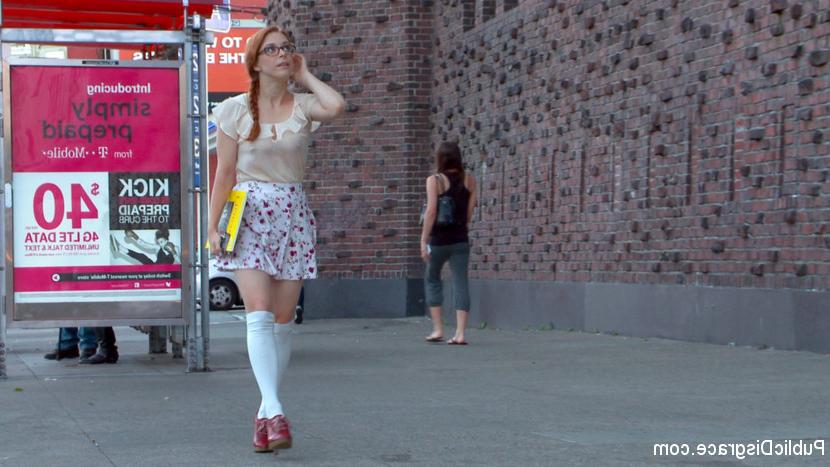 15P Slutty redhead art student Penny Pax gets publicly fucked and humiliated in fron