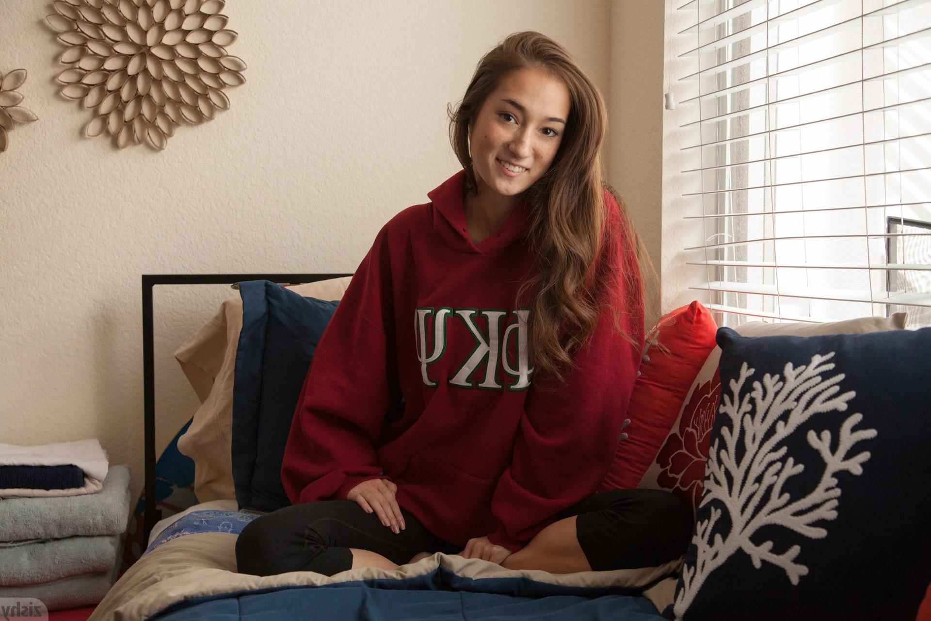 12P Skinny sorority teen strips