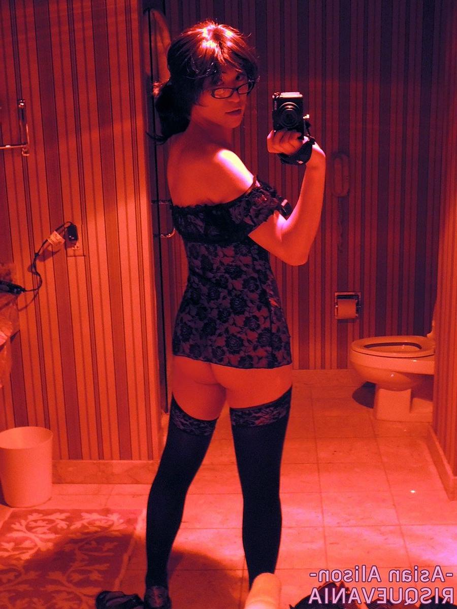 22P Nerdy ladyboy in glasses