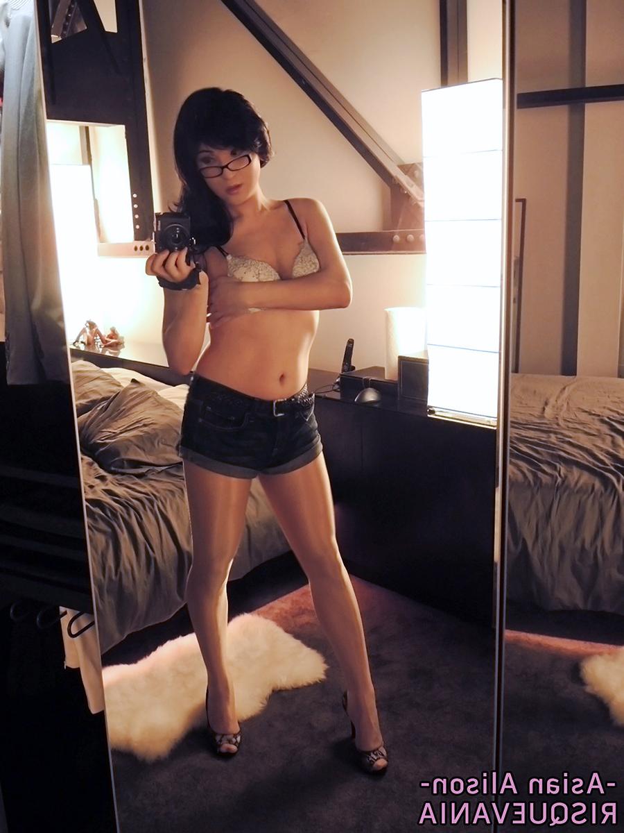 22P Nerdy ladyboy in glasses