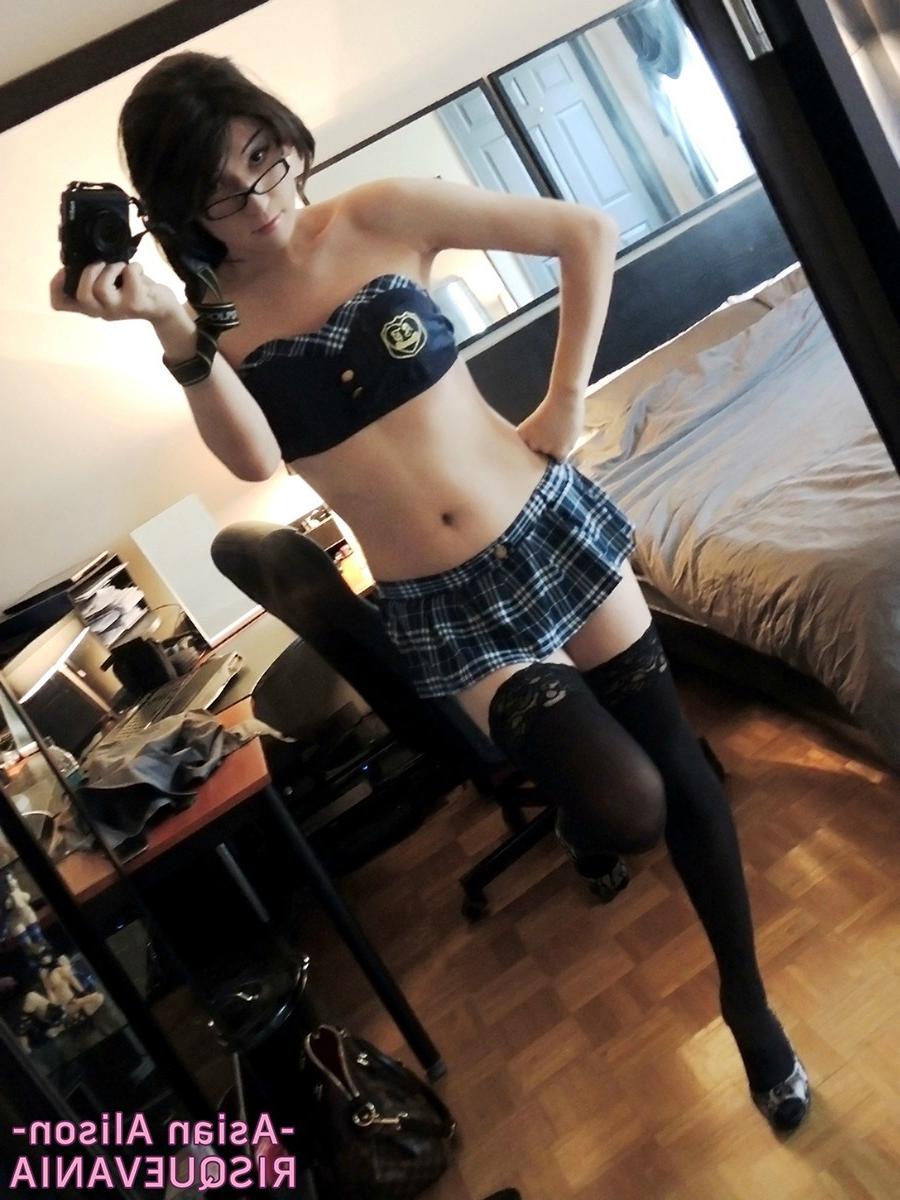 22P Nerdy ladyboy in glasses
