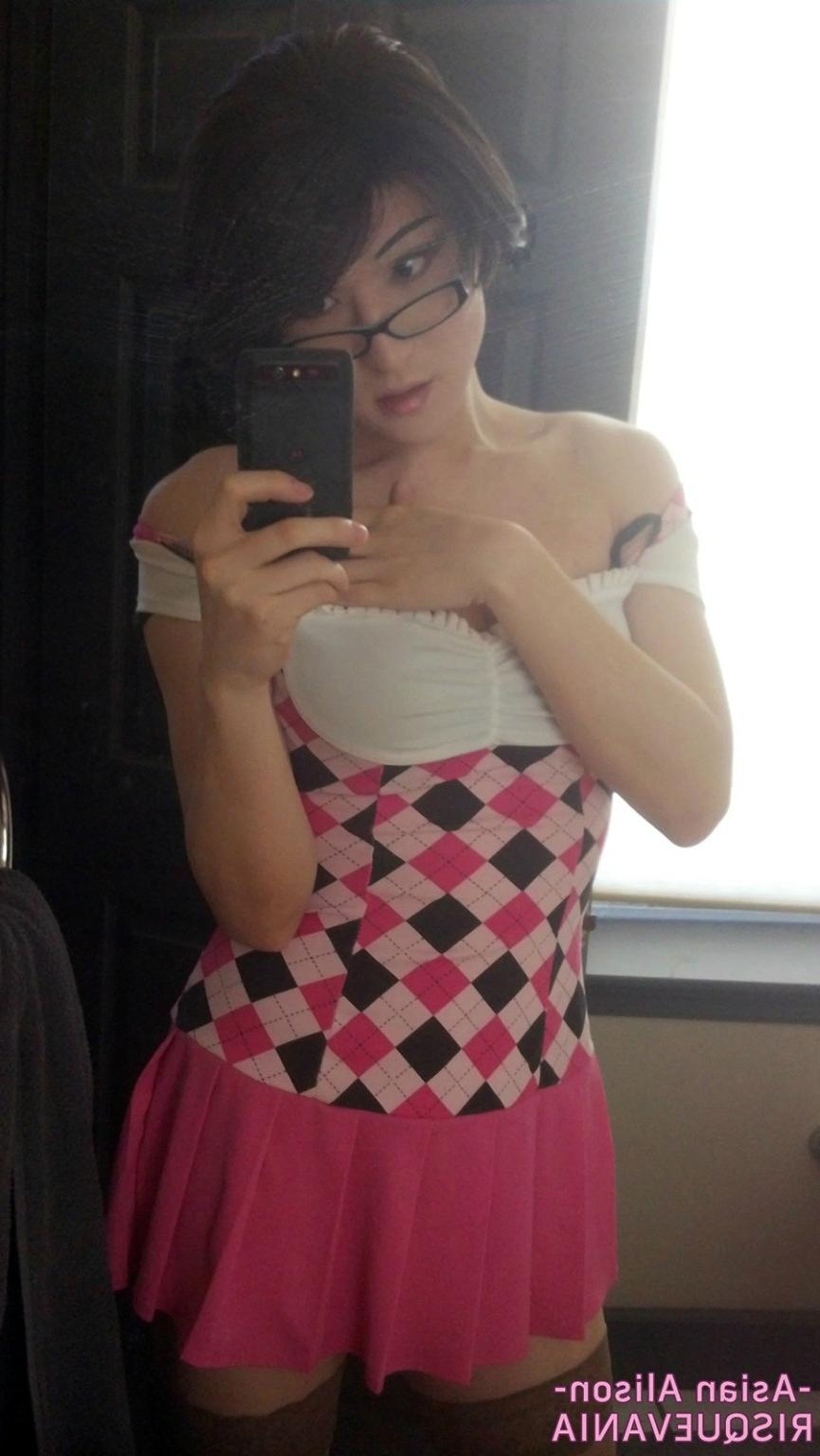 22P Nerdy ladyboy in glasses