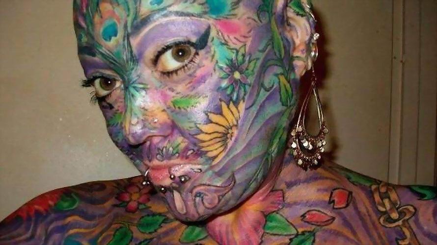18P extremely tattooed and pierced heads