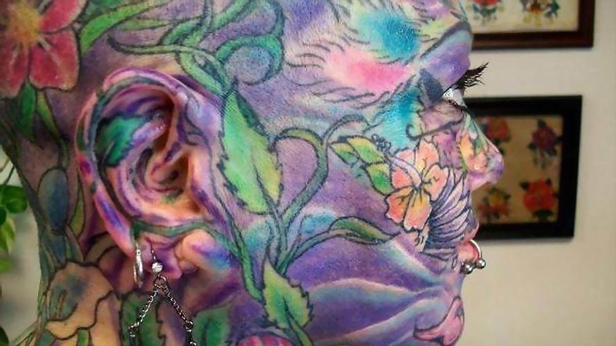 18P extremely tattooed and pierced heads