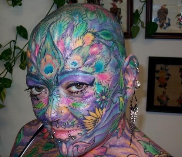 18P extremely tattooed and pierced heads