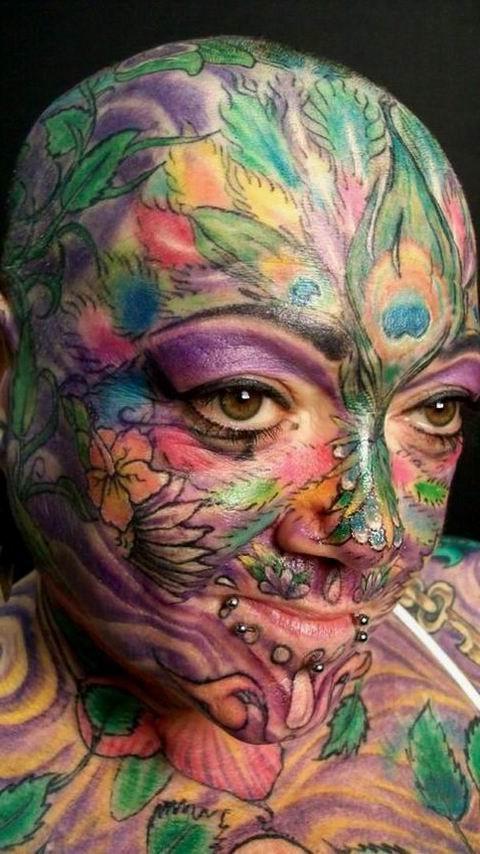 18P extremely tattooed and pierced heads