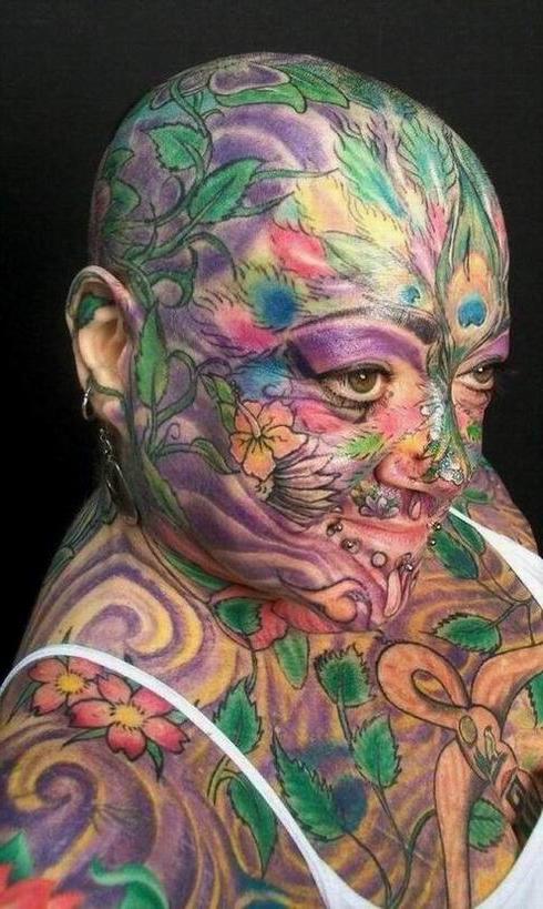 18P extremely tattooed and pierced heads