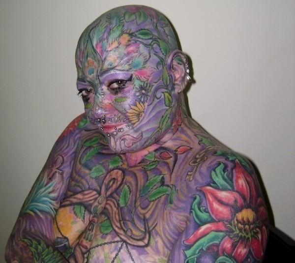 18P extremely tattooed and pierced heads