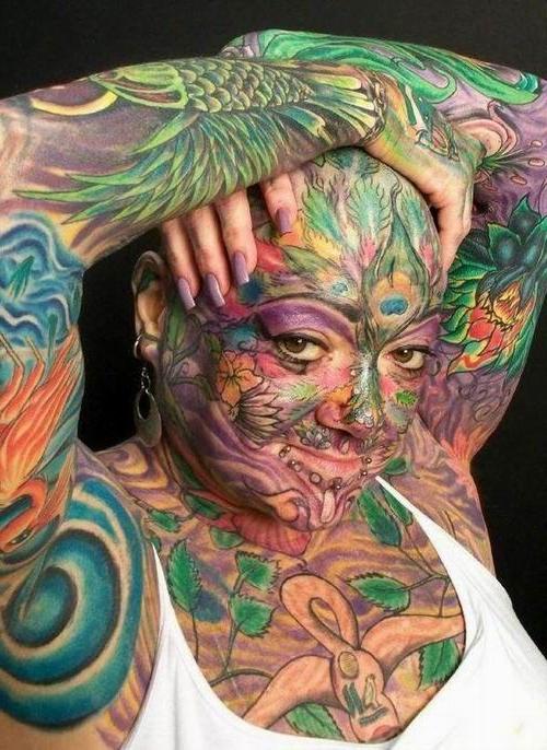 18P extremely tattooed and pierced heads