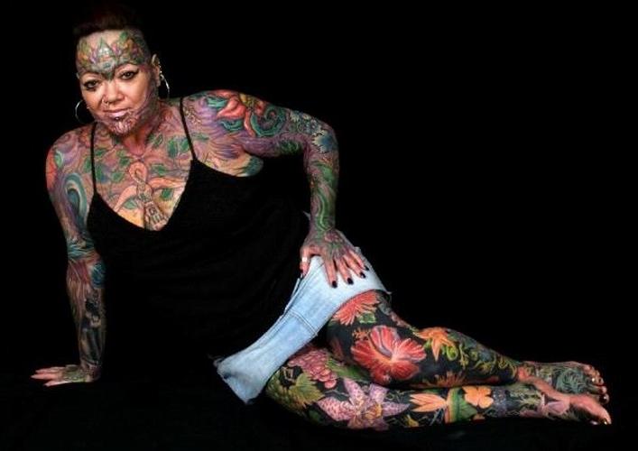 18P extremely tattooed and pierced heads