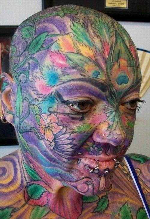 18P extremely tattooed and pierced heads