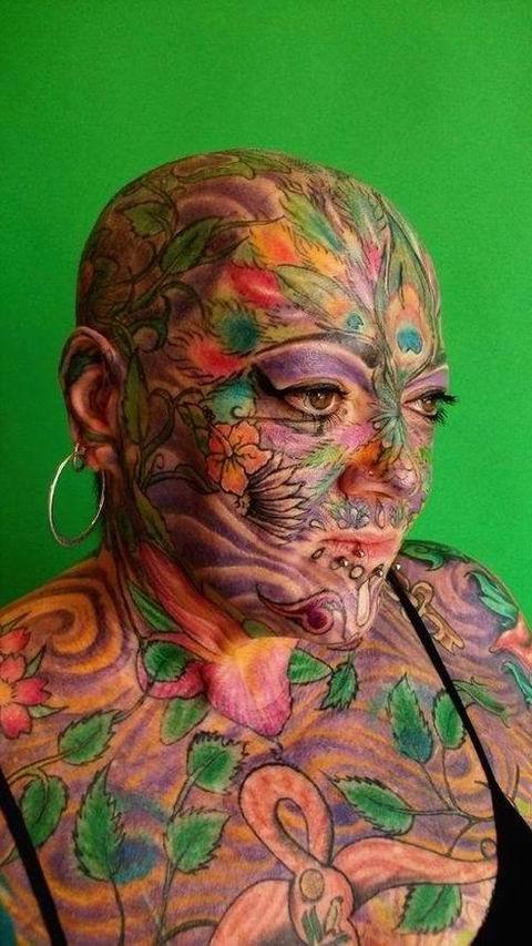 18P extremely tattooed and pierced heads