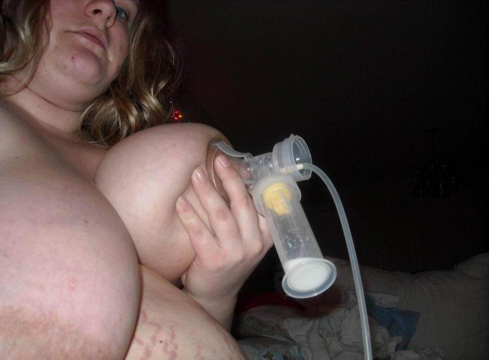 18P fat busty amateur babe milking her boobs