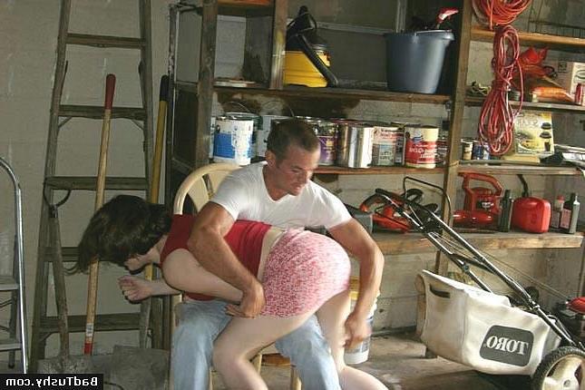 16P Girl spanked by mature father