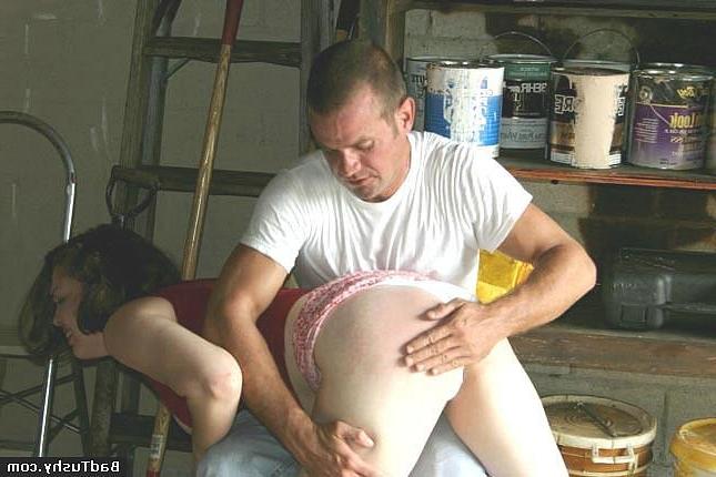 16P Girl spanked by mature father