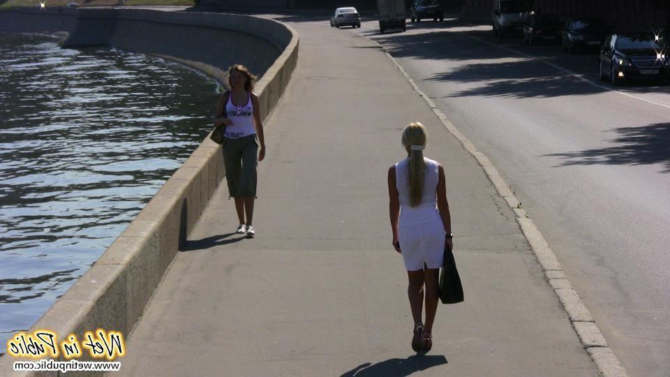 12P Girl wets her pants on a sightseeing tour and changes into a sexy dress