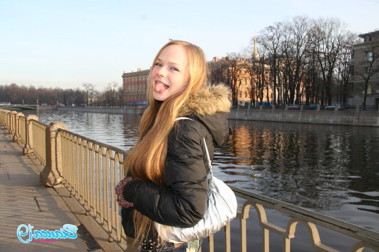 14P Cute nineteen year old teen outside