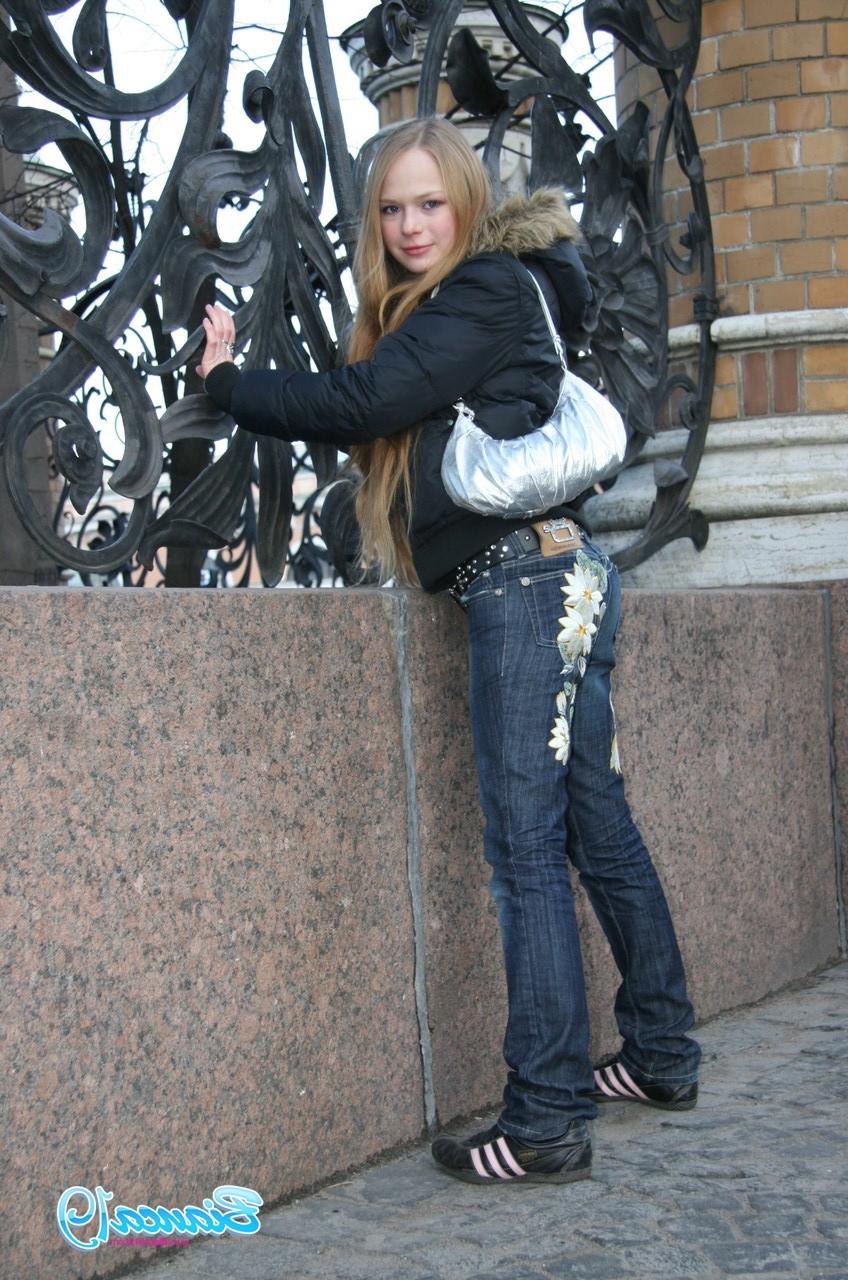 14P Cute nineteen year old teen outside