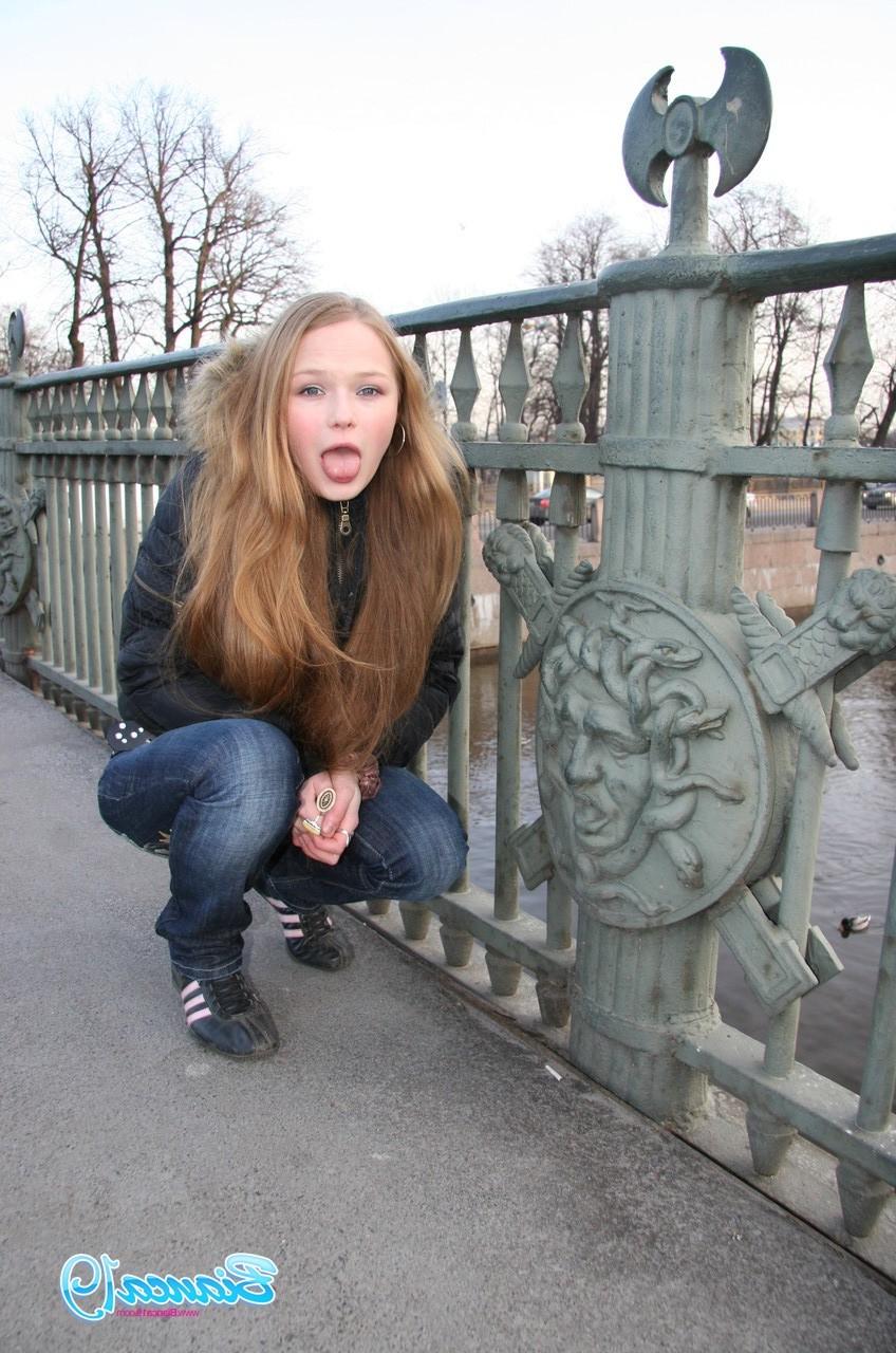 14P Cute nineteen year old teen outside