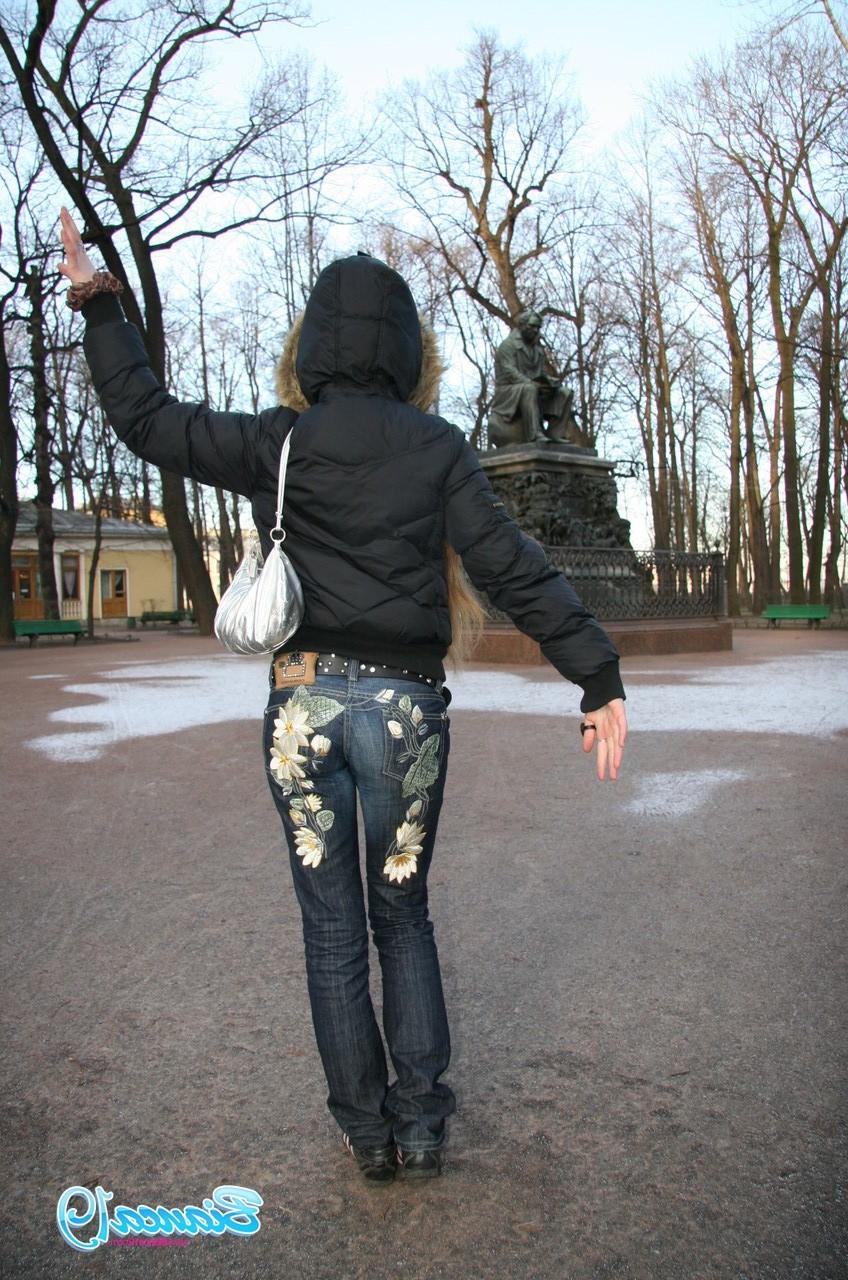 14P Cute nineteen year old teen outside