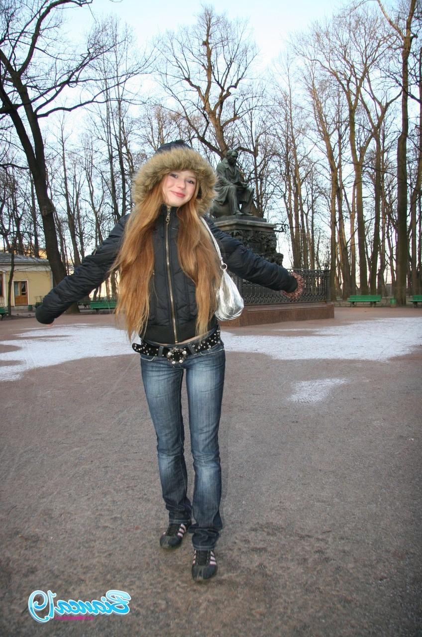 14P Cute nineteen year old teen outside