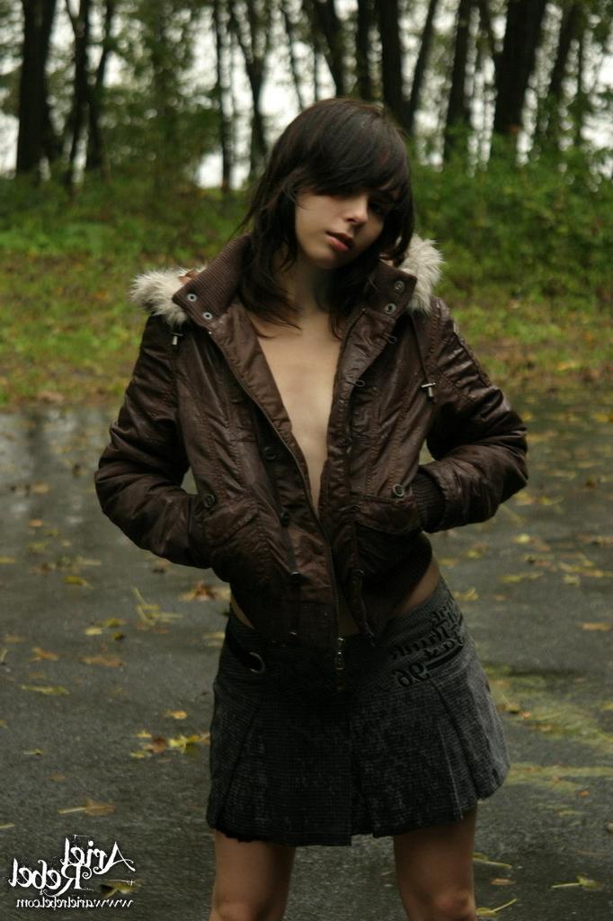 16P Cute teen wet from rain