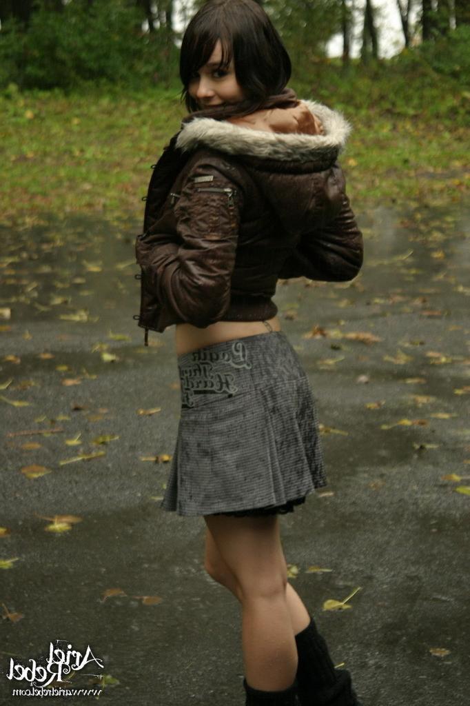 16P Cute teen wet from rain
