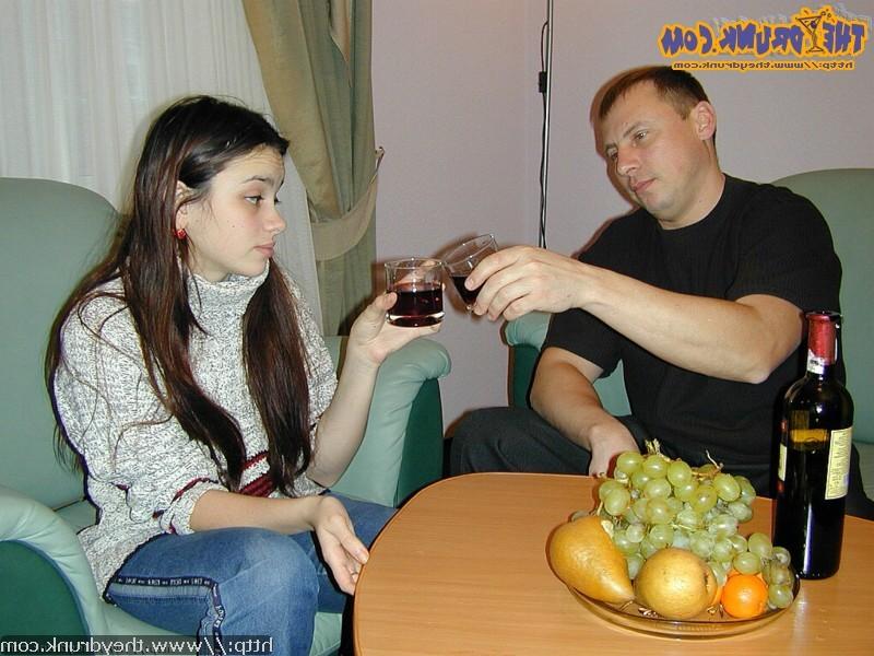 16P Drunk young teen girl shows her tight virgin slit