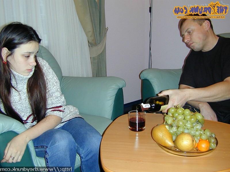 16P Drunk young teen girl shows her tight virgin slit