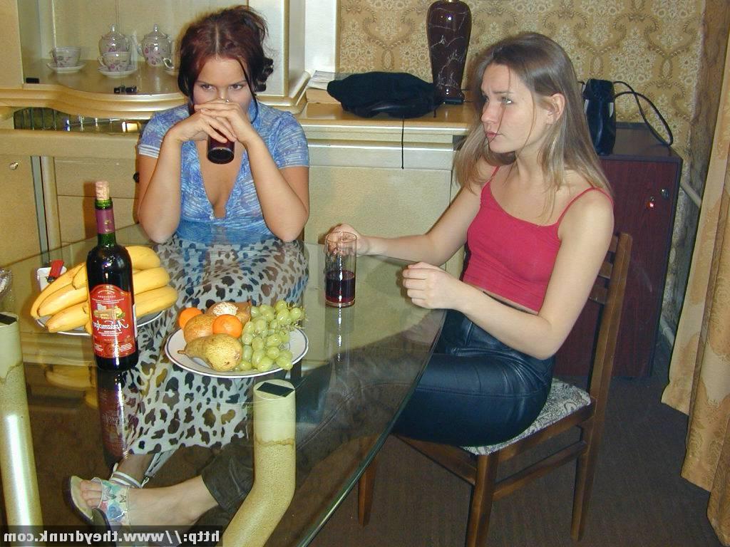 16P Two cute teen girls get drunk and play lesbian games