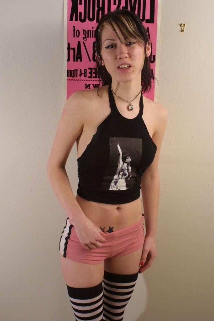 15P Petite gothic teen babe