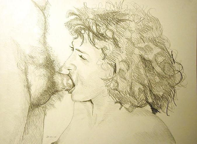 25P Thematic Drawn Porn Art 2 - Blowjobs (2)