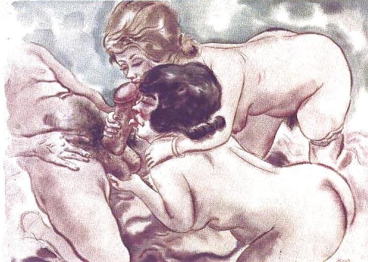 25P Thematic Drawn Porn Art 2 - Blowjobs (2)