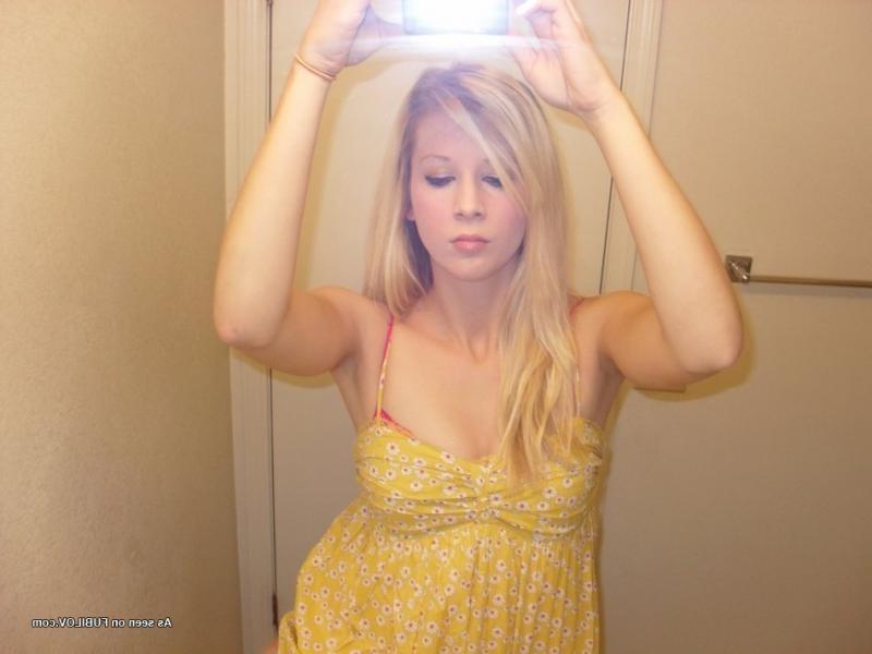 10P Blonde teen cutie modeling her summer dress