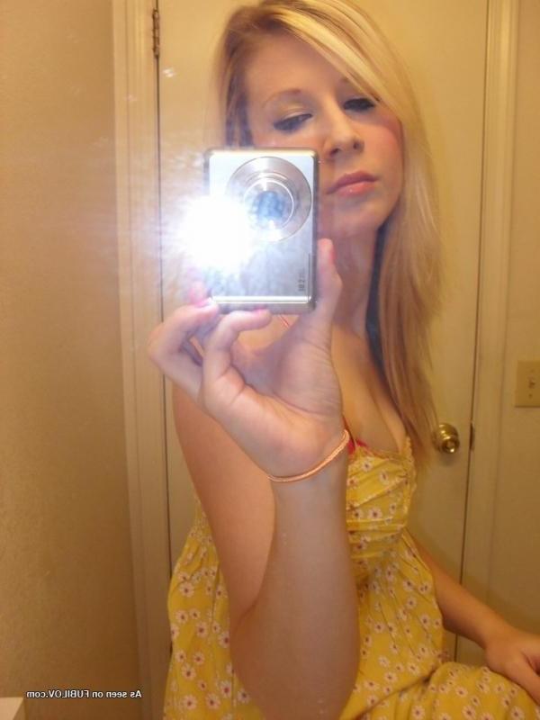 10P Blonde teen cutie modeling her summer dress